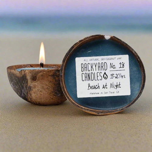 Backyard Candles 5.5oz Coconut Shell Candle-Beach At Night