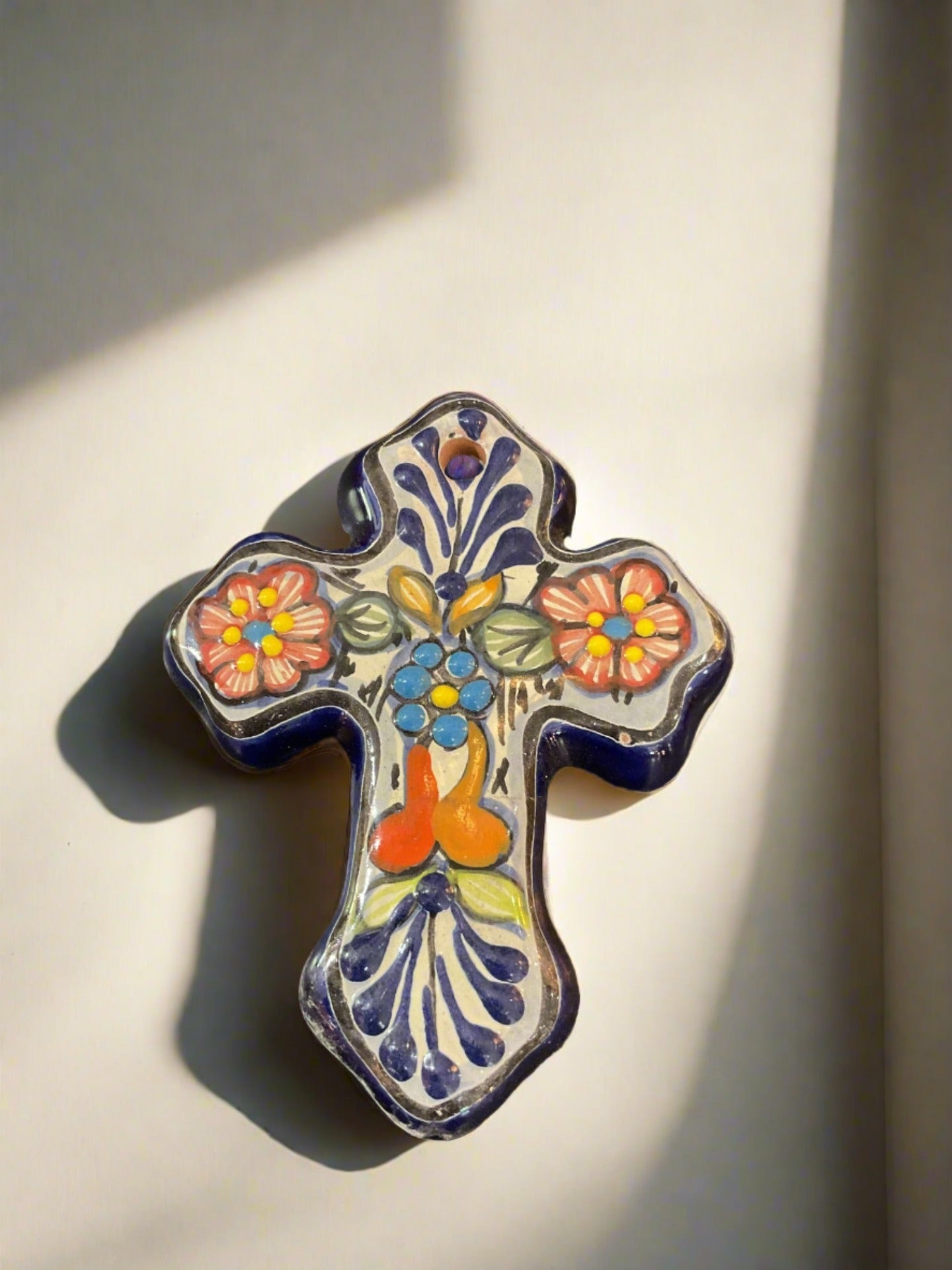 Hand Crafted Talavera Pottery Cross-Small Media 1 of 1