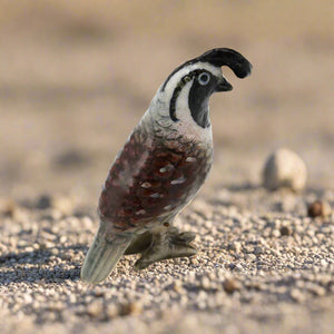 Little Critterz Bird - California Quail "Valley" - miniature porcelain figurine