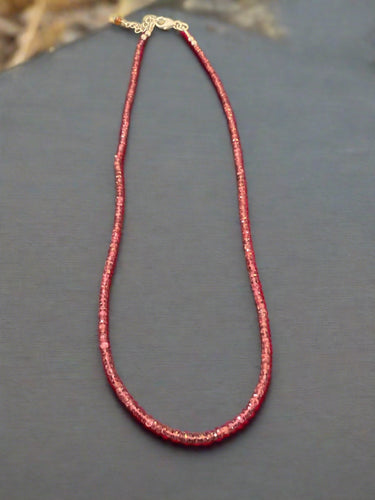 Decorte Silver Hand Beaded Ruby Necklace