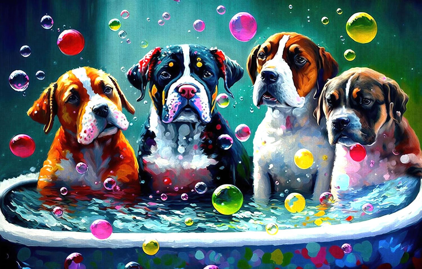 Sunsout Dogs and Bubbles 1000 Piece Puzzle