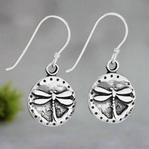 Tiger Mountain Global Gift Sterling Silver Dragonfly Coin Earrings