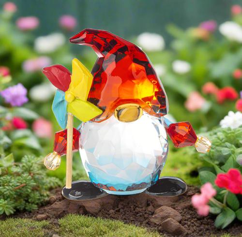 Ganz Crystal Expressions Garden Adventure Gnome Figurine-Pinwheel