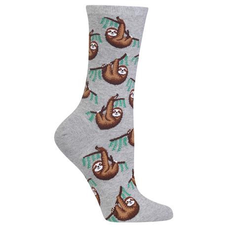 HOTSOX Women's Sloth Crew Sock-Grey