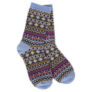 Crescent Sock Company Holiday Mini Crew- Nordic Blue