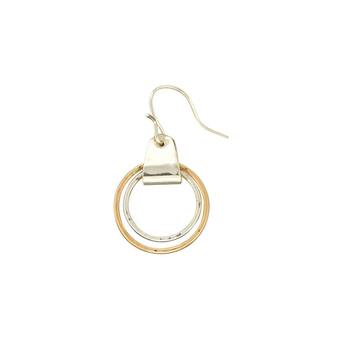 Mark Steel Jewelry Double Circle Clip Link Earrings-L29-mx