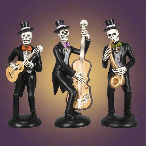 Youngs Inc. RESIN HALLOWEEN TABLETOP SKELETON JAZZ BAND