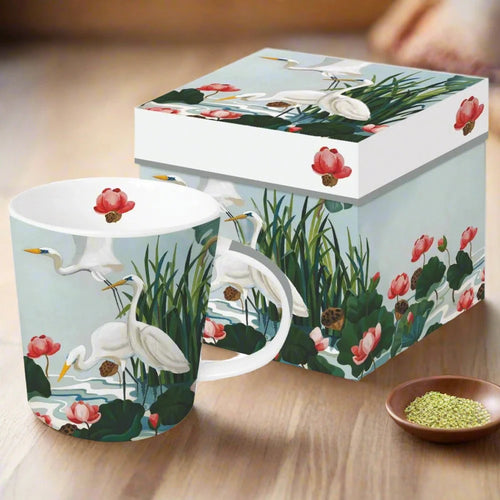 Paper Products Design Egrets & Water Lillies Gift-Boxed Mug