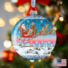Load image into Gallery viewer, Up-Up Away Ball Glass Ornament Limited Edition by G. DeBrekht - Christmas Santa Snowman Decor - 73842
