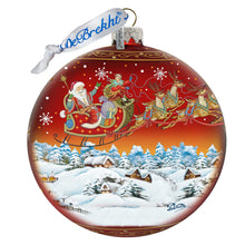Load image into Gallery viewer, Up-Up and Away Red Glass Ornament Limited Edition by G. DeBrekht - Christmas Santa Snowman Decor - 73842R
