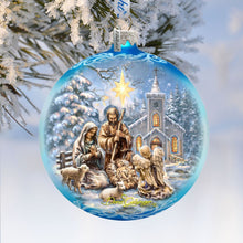 Load image into Gallery viewer, Nativity at the Chapel Glass Ornament Limited Edition by D. Gelsinger - Nativity Holiday Decor - 73895-1606
