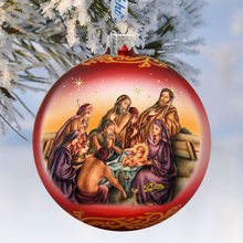 Load image into Gallery viewer, Nostalgic Family Nativity Glass Ornament Limited Edition by G. DeBrekht - Nativity Holiday Decor - 73881R
