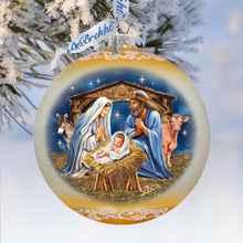 Load image into Gallery viewer, From Stable to Savior Lg Glass Ornament by G.Debrekht - Nativity Holiday Decor - 73956G
