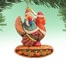 Load image into Gallery viewer, Santa On Turkey Sculpted Hand-Painted Christmas Ornament by G. DeBrekht - Christmas Santa Snowman Decor - 63135
