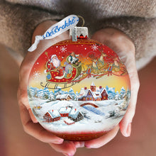 Load image into Gallery viewer, Up-Up and Away Red Glass Ornament Limited Edition by G. DeBrekht - Christmas Santa Snowman Decor - 73842R
