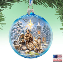 Load image into Gallery viewer, Nativity at the Chapel Glass Ornament Limited Edition by D. Gelsinger - Nativity Holiday Decor - 73895-1606
