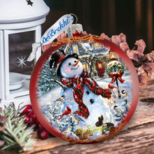 Load image into Gallery viewer, An Old-Fashioned Christmas Glass Ornament Limited Edition by D. Gelsinger - Christmas Santa Snowman Decor - 73893-1563
