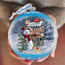 Load image into Gallery viewer, Hot Cocoa Magic - Frosty Fun Lg Glass Ornament by D. Gelsinger - Christmas Santa Snowman Decor - 73935-DG
