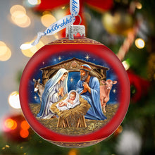 Load image into Gallery viewer, From Stable to Savior Lg Glass Ornament by G.Debrekht - Nativity Holiday Decor - 73956
