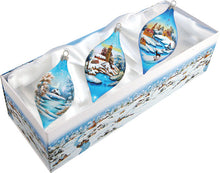 Load image into Gallery viewer, Classical Drops Glass Ornament Set of 3 by G. DeBrekht - Christmas Decor - 74121-B3
