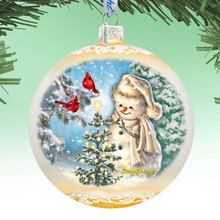 Load image into Gallery viewer, Glowing Snowman Lg Glass Ornament in Gold by Gelsinger - Christmas Decor - 73926G-DG
