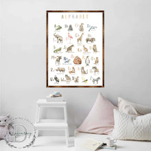 Load image into Gallery viewer, Animal Alphabet Art - Wooden Educational Art - Wall Decor - Homeschool Decor - Classroom Decor - Playroom Decor - Nursery Wall Art - Art For Kids - 310211
