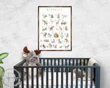 Load image into Gallery viewer, Animal Alphabet Art - Wooden Educational Art - Wall Decor - Homeschool Decor - Classroom Decor - Playroom Decor - Nursery Wall Art - Art For Kids - 310211
