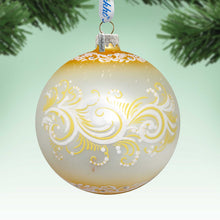 Load image into Gallery viewer, Glowing Snowman Lg Glass Ornament in Gold by Gelsinger - Christmas Decor - 73926G-DG
