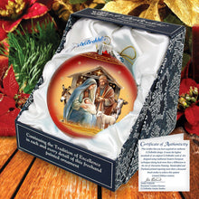 Load image into Gallery viewer, Born Under Bright Star Nativity Lg Glass Ornament by G. Debrekht - Nativity Holiday Decor - 73937
