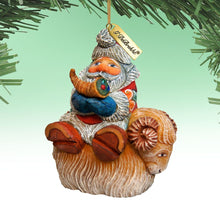 Load image into Gallery viewer, Santa On Ram Sculpted Hand-Painted Christmas Ornament by G. DeBrekht - Christmas Santa Snowman Décor - 63145
