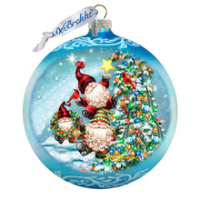 Load image into Gallery viewer, Reaching High Dwarfs Lg Glass Ornament in Blue by Gelsinger - Christmas Decor - 73927B-DG
