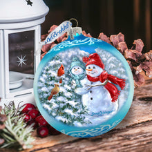 Load image into Gallery viewer, Baby Snowman's First Winter Lg Glass Ornament in Blue by Gelsinger - Christmas Décor - 73923B-DG
