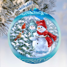 Load image into Gallery viewer, Baby Snowman's First Winter Lg Glass Ornament in Blue by Gelsinger - Christmas Décor - 73923B-DG
