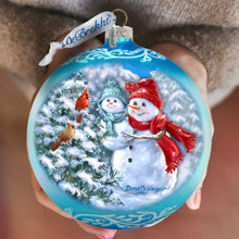 Load image into Gallery viewer, Baby Snowman's First Winter Lg Glass Ornament in Blue by Gelsinger - Christmas Décor - 73923B-DG
