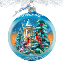 Load image into Gallery viewer, Cardinal Night Serenade Lg Glass Ornament by G.Debrekht Wildlife Holiday Décor - 73963
