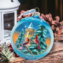 Load image into Gallery viewer, Cardinal Night Serenade Lg Glass Ornament by G.Debrekht Wildlife Holiday Décor - 73963
