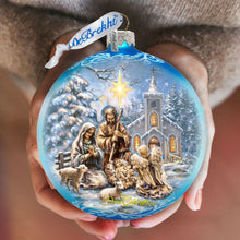 Load image into Gallery viewer, Nativity at the Chapel Glass Ornament Limited Edition by D. Gelsinger - Nativity Holiday Decor - 73895-1606

