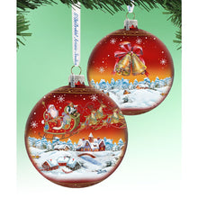 Load image into Gallery viewer, Up-Up and Away Red Glass Ornament Limited Edition by G. DeBrekht - Christmas Santa Snowman Decor - 73842R
