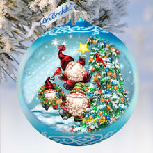 Load image into Gallery viewer, Reaching High Dwarfs Lg Glass Ornament in Blue by Gelsinger - Christmas Decor - 73927B-DG
