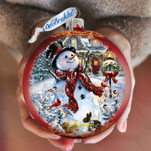 Load image into Gallery viewer, An Old-Fashioned Christmas Glass Ornament Limited Edition by D. Gelsinger - Christmas Santa Snowman Decor - 73893-1563
