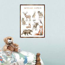 Load image into Gallery viewer, Woodland Animals Kids Room Decor - Montessori Wooden Poster - Homeschool I Educational Poster - Classroom Decor - Playroom Art - 310220

