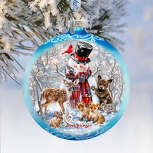 Load image into Gallery viewer, Frosty and His Forest Friends Glass Ornament Limited Edition by G. DeBrekht - Christmas Decor - 73908-DG
