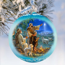 Load image into Gallery viewer, Shepherds Keeping Watch Lg Glass Ornament by D. Gelsinger - Nativity Holiday Decor - 73954
