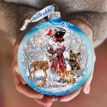 Load image into Gallery viewer, Frosty and His Forest Friends Glass Ornament Limited Edition by G. DeBrekht - Christmas Decor - 73908-DG
