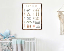 Load image into Gallery viewer, Nature Number Wall Decor - ABC 123 Kids - Homeschool I Educational Poster - Art for kids - Alphabet - Wooden Classroom Decor - 310213
