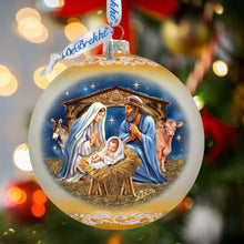 Load image into Gallery viewer, From Stable to Savior Lg Glass Ornament by G.Debrekht - Nativity Holiday Decor - 73956G

