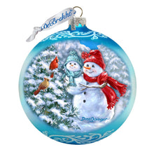Load image into Gallery viewer, Baby Snowman's First Winter Lg Glass Ornament in Blue by Gelsinger - Christmas Décor - 73923B-DG
