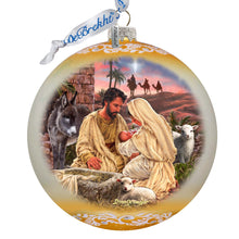 Load image into Gallery viewer, A Miracle Is Born in Gold Lg Glass Ornament by D. Gelsinger - Nativity Holiday Decor - 73952G
