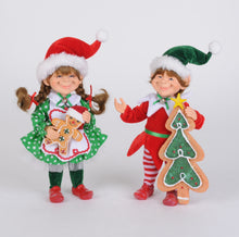 Load image into Gallery viewer, Karen Didion Originals CC09-24 Green Polka Dot Gingerbread Elf Set
