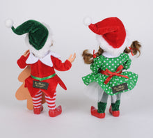 Load image into Gallery viewer, Karen Didion Originals CC09-24 Green Polka Dot Gingerbread Elf Set
